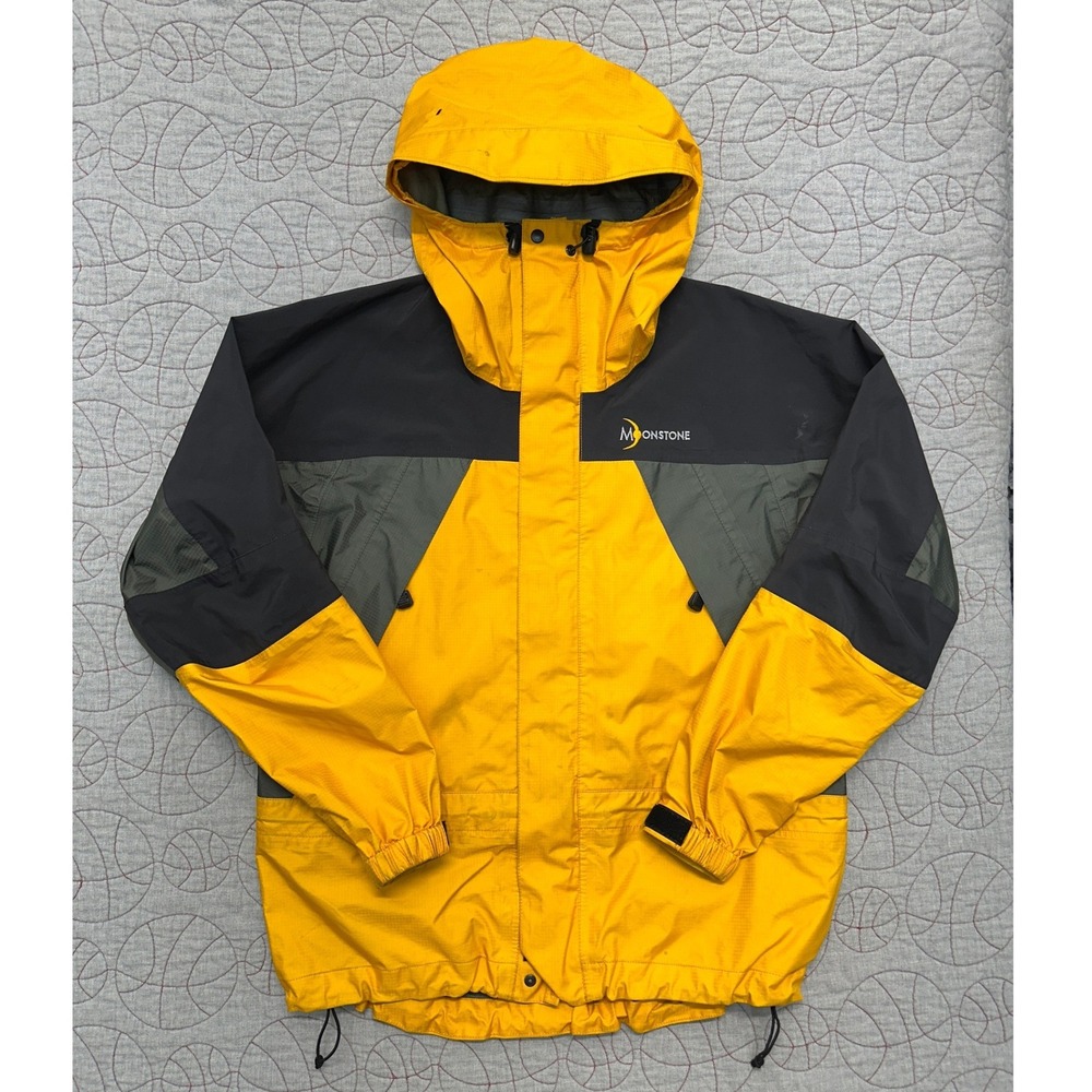 Moonstone Gore-Tex Jacket Yellow Black Hooded Shell / Mens Medium